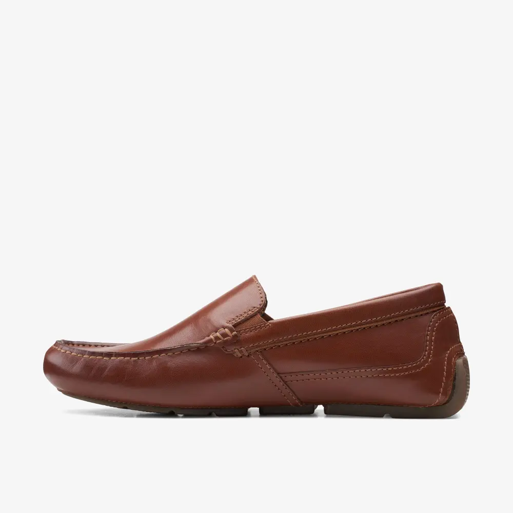 Mens Markman Plain Dark Tan Leather Driving Moc Loafer online