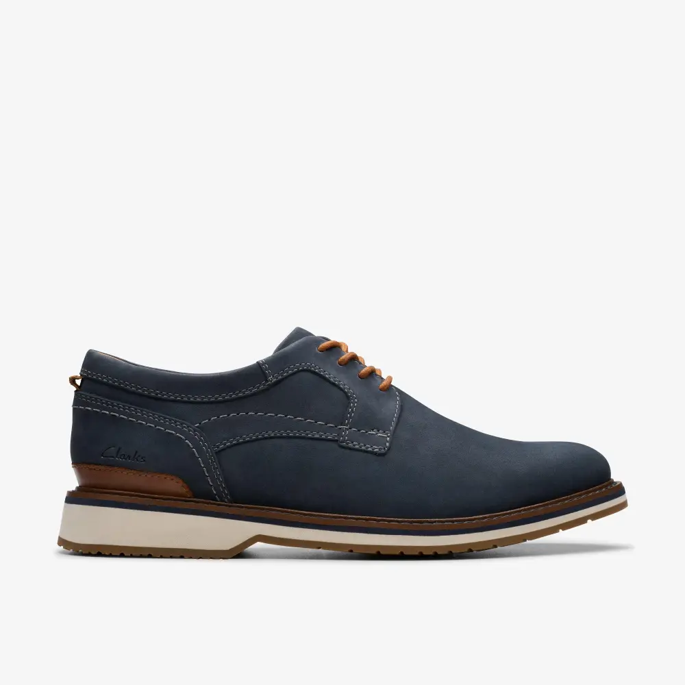 Men’s Monahan Plain Navy Nubuck Oxford Shoes Clarks online
