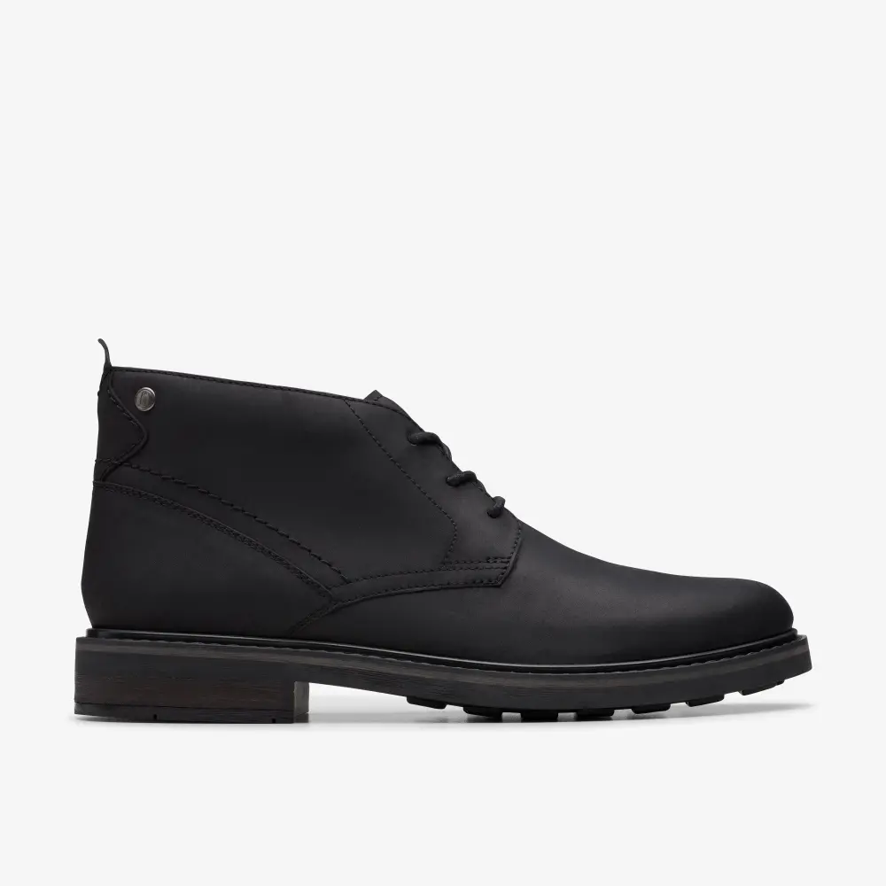 Mens Newford Mid Black Leather Boots online