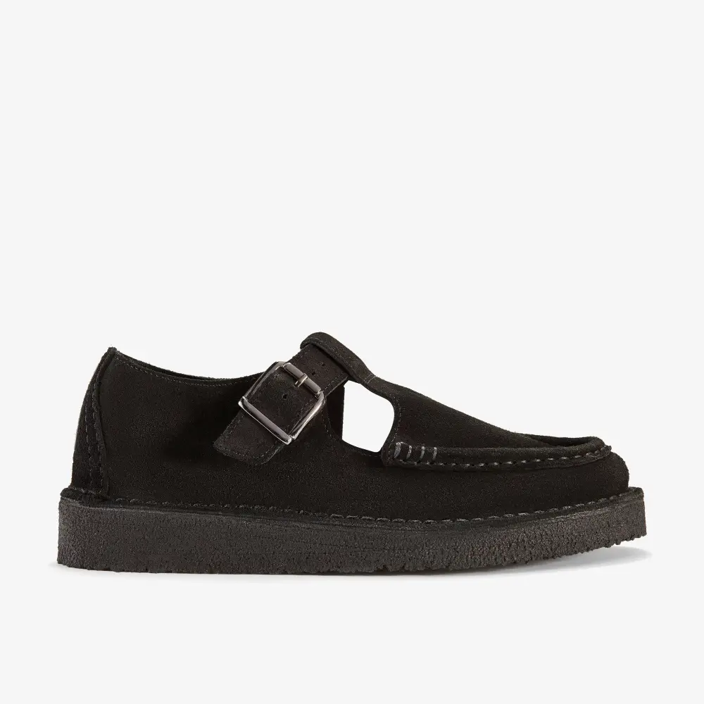 Mens Nomad T Bar Black Suede Shoes online