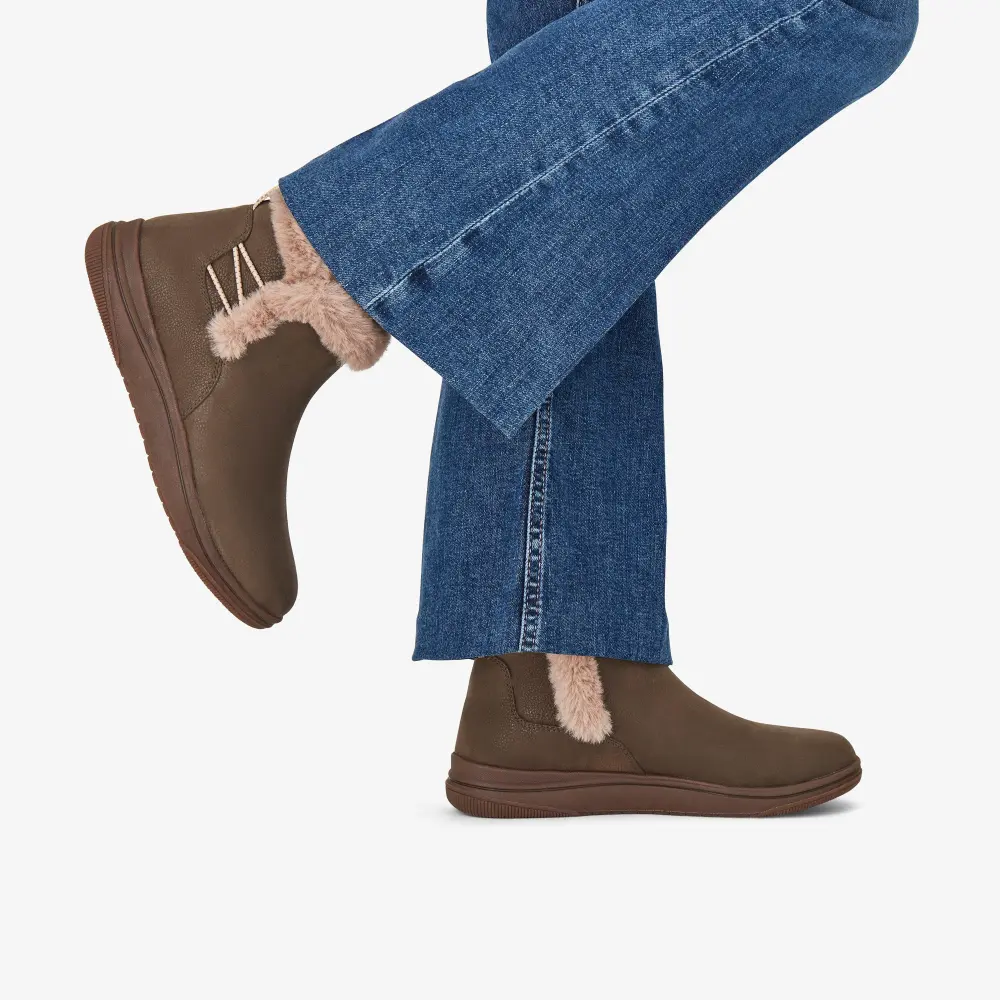 Womens Breeze Fur Dark Olive Ankle Boots online