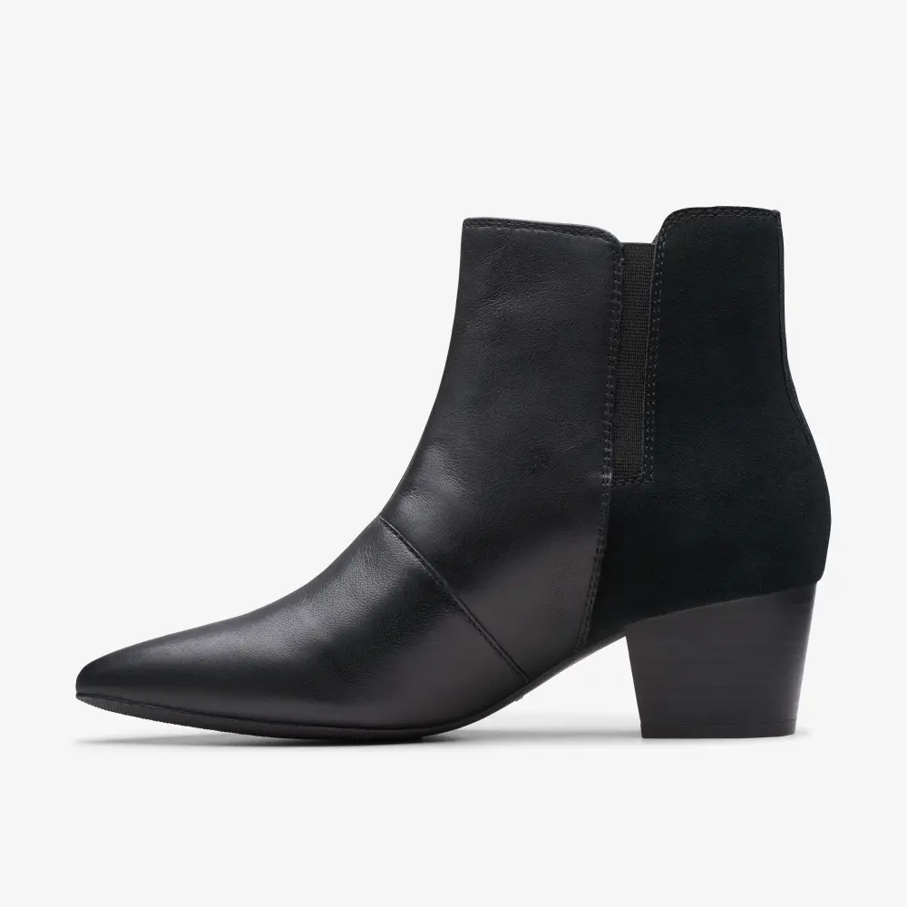 Womens Ellanie Vibe Black Leather Ankle Boots online