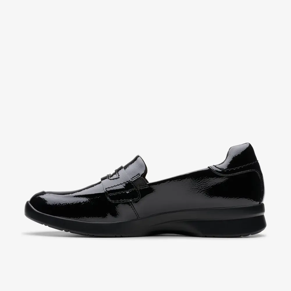 Womens Ellowyn Penny Black Crinkle Patent Slip Ons online