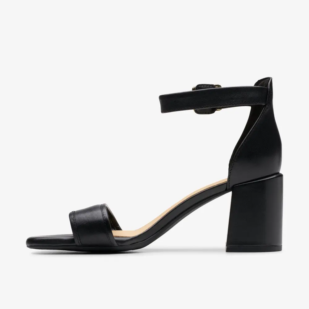 Women’s Ezoria Mae Black Leather Heeled Sandals online