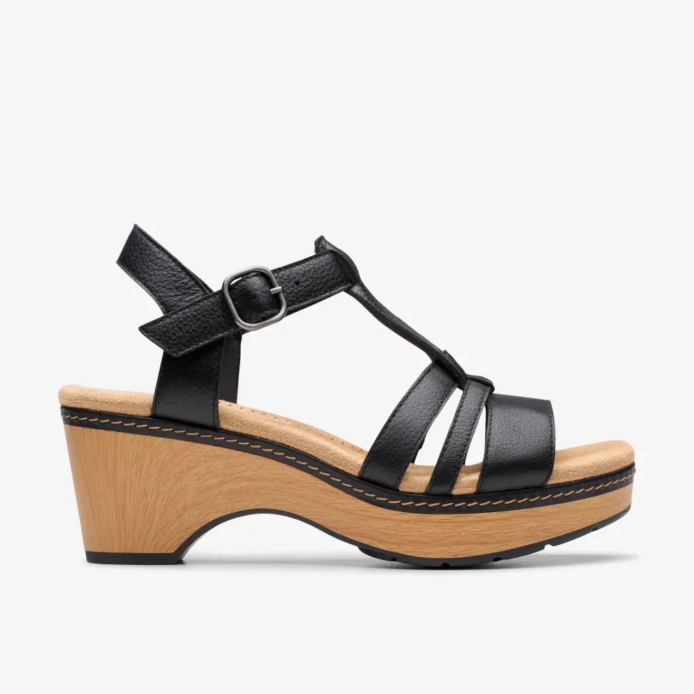 Women’s Seannah Madi Black Leather Wedges online