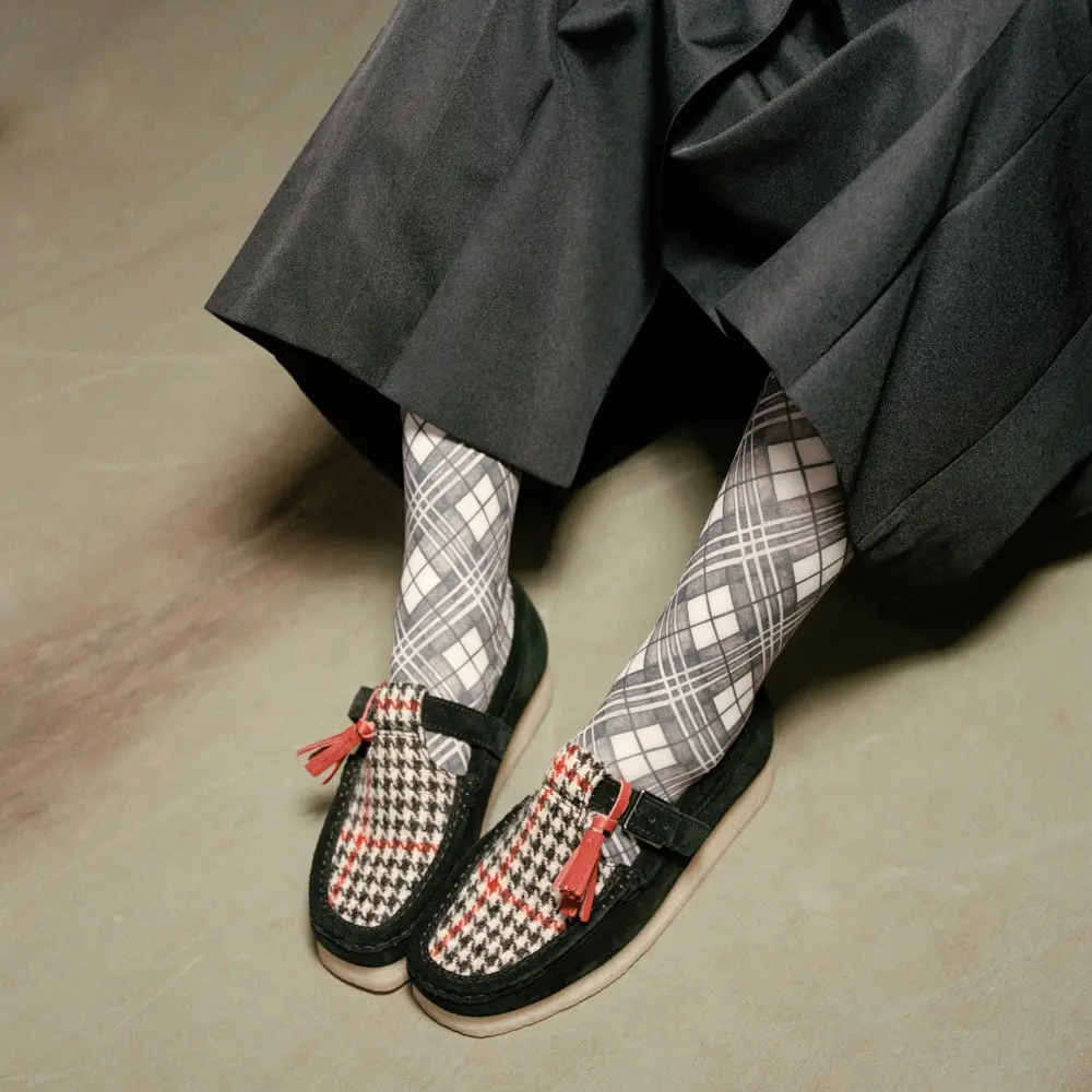 Womens Wallabee T Bar Black Tweed Combination T Bar Shoes online